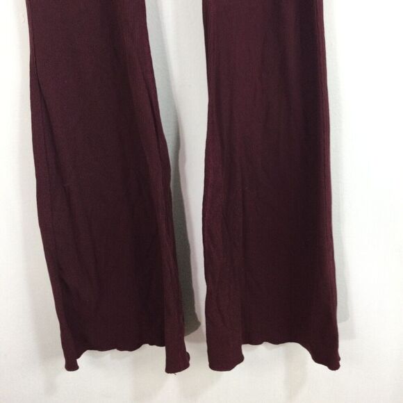Outdoor Voices Leggings Superform Rib Flare Yoga Pants High Rise Active Burgundy - Picture 3 of 10